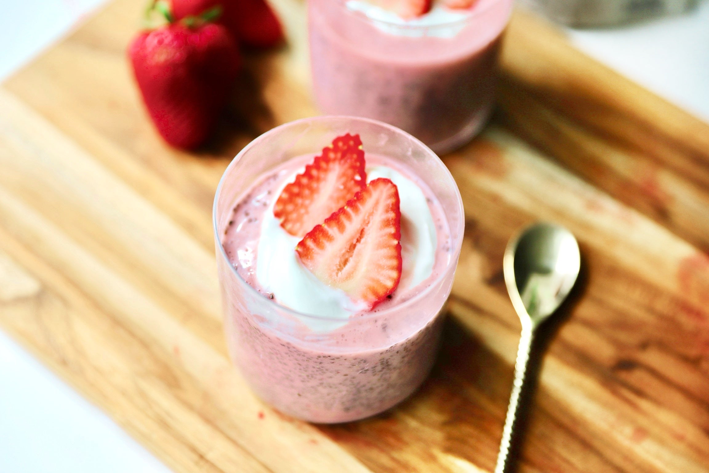 Strawberries and Cream Chia Pudding